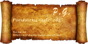 Porubszky Győző névjegykártya
